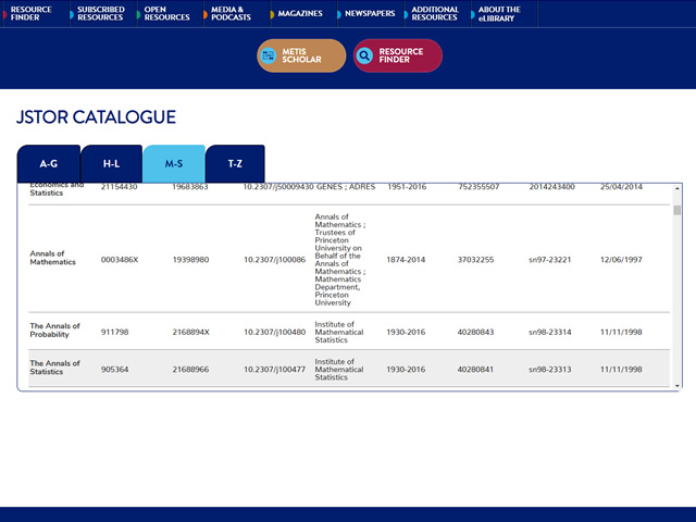 Metis eLibrary
